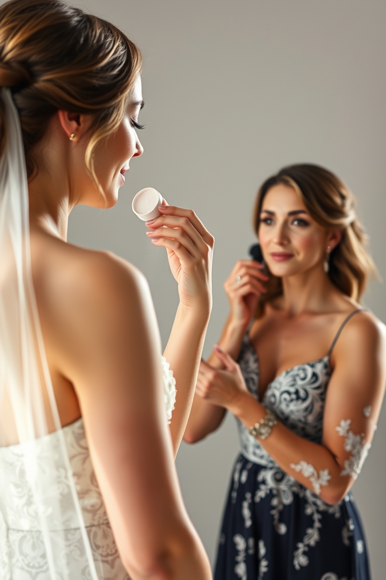 Matte bridal makeup application