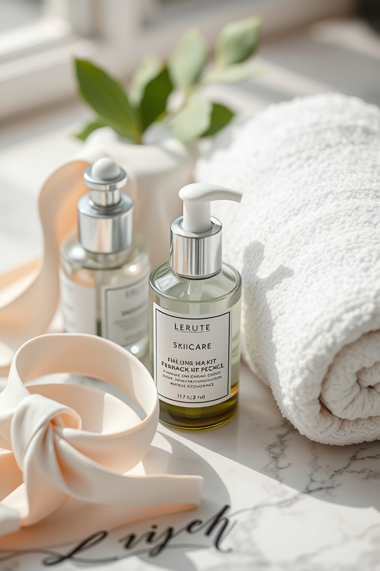 Skincare products for a 12 month wedding plan beauty routine