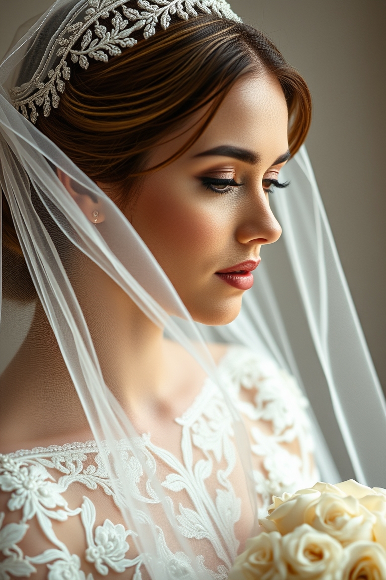 Beach wedding tips: a bride preparing on the shoreline