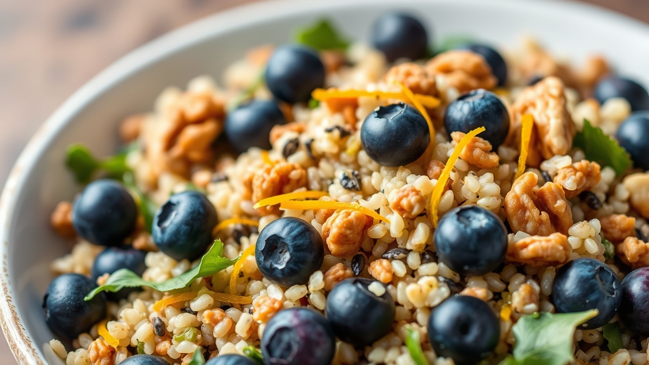 Eat for glowing skin: a colorful bowl of mixed berries and leafy greens