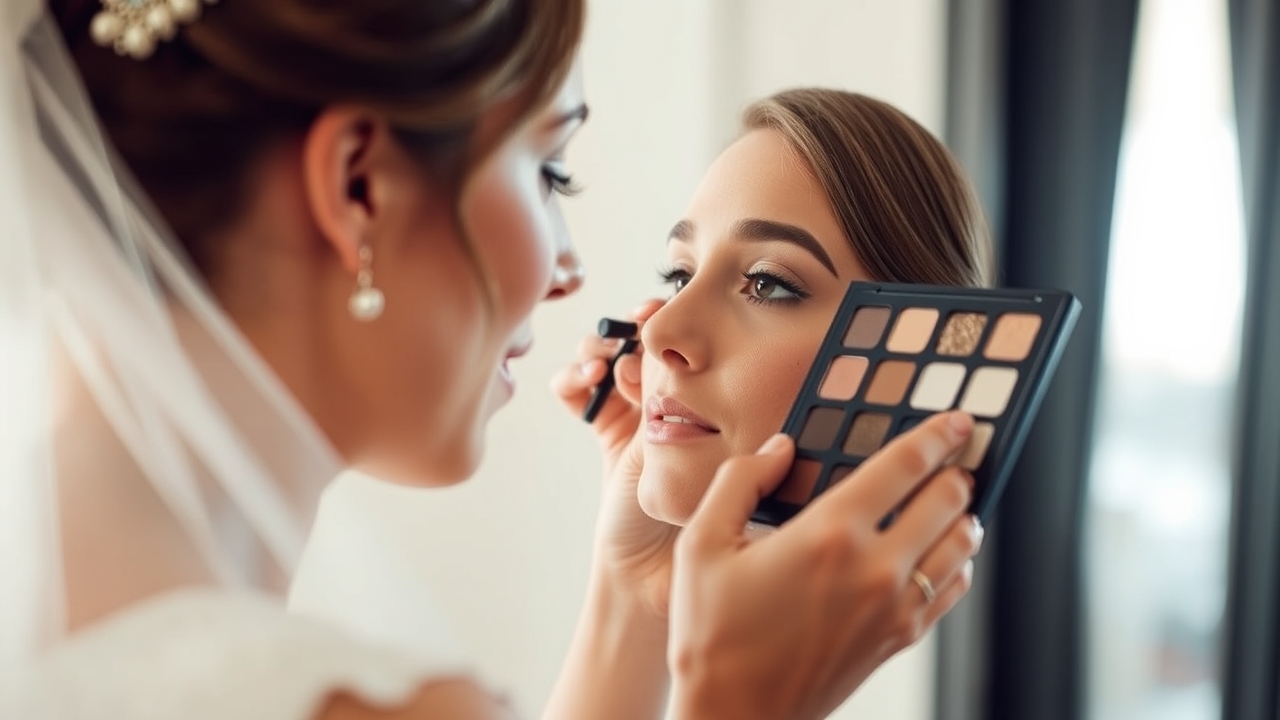 Bride checking off items on a 12 month wedding plan checklist